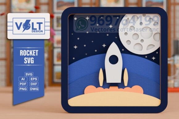 Cuadros Espaciales en Capas para Corte Láser – Pack de Diseños en SVG, DXF, PDF, PNG y EPS - Imagen 3