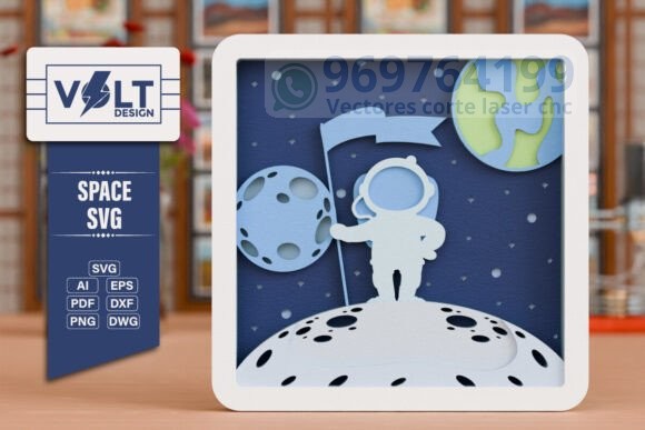 Cuadros Espaciales en Capas para Corte Láser – Pack de Diseños en SVG, DXF, PDF, PNG y EPS - Imagen 4