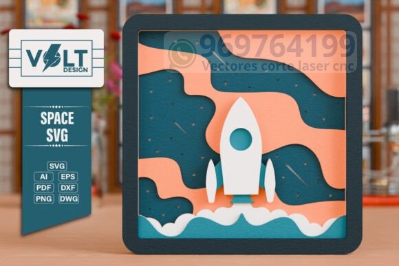 Cuadros Espaciales en Capas para Corte Láser – Pack de Diseños en SVG, DXF, PDF, PNG y EPS - Imagen 7