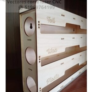 Dispensador organizador de film, papel y plástico para cocina