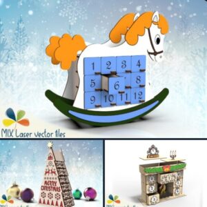 Pack de 3 Calendarios y Adornos Navideños 3D para Corte Láser – Diseños Exclusivos