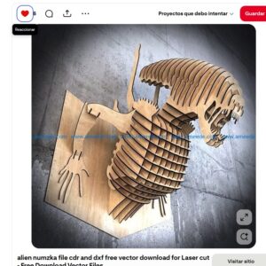 Alien 3D para Corte Láser – Archivo Vectorial en CDR