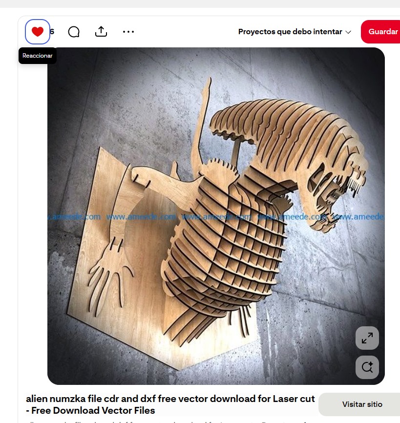 Alien 3D para Corte Láser – Archivo Vectorial en CDR