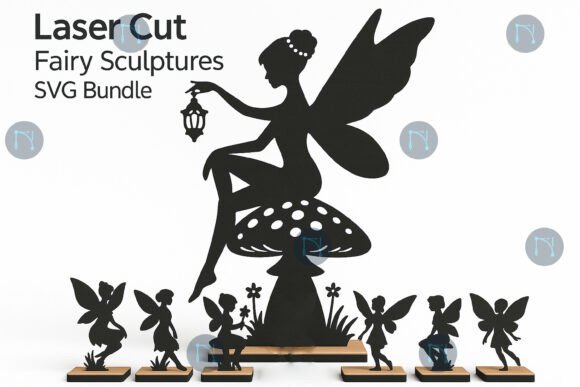 Paquete SVG de Esculturas de Hadas para Corte Láser