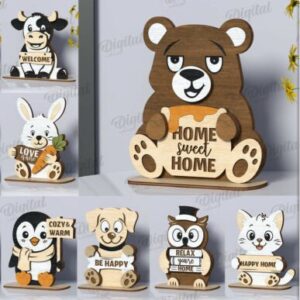 Paquete de Decoraciones para Stands de Animales con Corte Láser