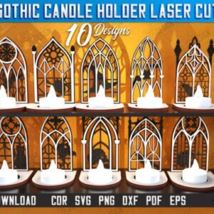 Portavelas Góticos para Corte Láser – 10 Diseños Exclusivos