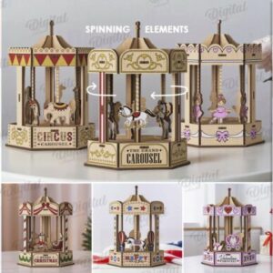 Carruseles Giratorios 3D – Pack de 10 Diseños para Corte Láser