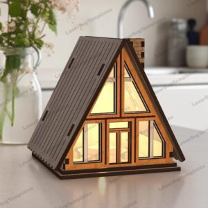 Lámpara Casa Cabaña para Corte Láser