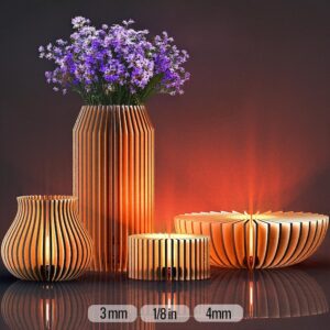 Set de Jarrón y Portavelas para Corte Láser