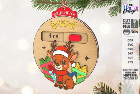 Adornos Navideños con Medidor “Nice / Naughty” – Pack Especial para Corte Láser - Imagen 5