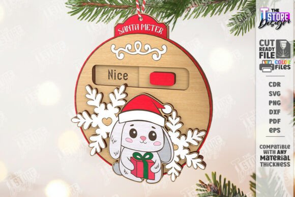 Adornos Navideños con Medidor “Nice / Naughty” – Pack Especial para Corte Láser - Imagen 4