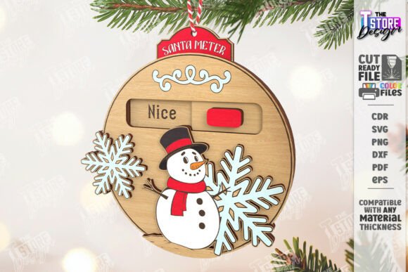 Adornos Navideños con Medidor “Nice / Naughty” – Pack Especial para Corte Láser - Imagen 3