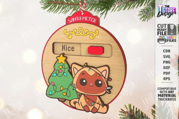 Adornos Navideños con Medidor “Nice / Naughty” – Pack Especial para Corte Láser - Imagen 2