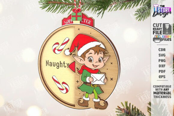 Adornos Navideños con Medidor “Nice / Naughty” – Pack Especial para Corte Láser - Imagen 6