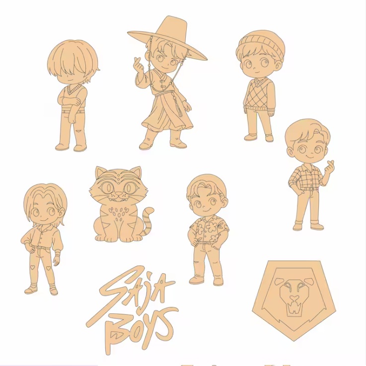 Paquete de vectores de cazadores de demonios del kpop saja boys y huntrix - Imagen 2