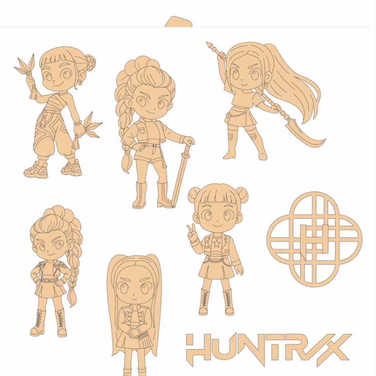 Paquete de vectores de cazadores de demonios del kpop saja boys y huntrix - Imagen 3