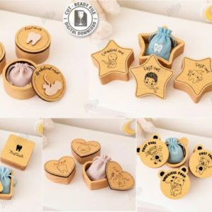 Cajas de Recuerdos para Bebé – Pack Vectorial 3D para Corte Láser