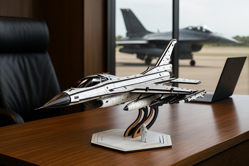 Modelo de Avión de Combate 3D en Capas + instrucciones para Corte Láser - Imagen 3