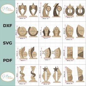 Pack de Trofeos y Premios en Capas para Corte Láser – 25 Diseños