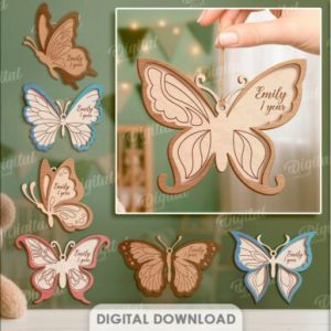 Mariposas Decorativas de Madera Personalizadas – Vectores Infantiles para Corte Láser