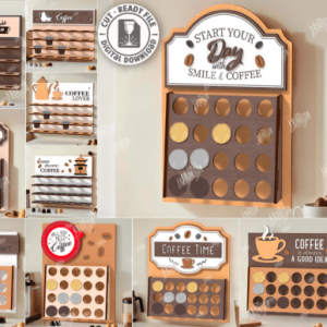 Portacápsulas de Café Decorativos – Vectores para Corte Láser en Madera y MDF