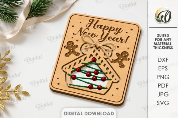 Paquete de Tarjetas Navideñas en Capas para Corte Láser – Diseños Festivos en Madera - Imagen 5