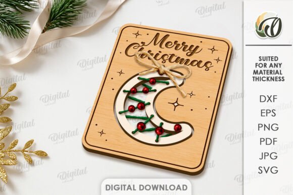 Paquete de Tarjetas Navideñas en Capas para Corte Láser – Diseños Festivos en Madera - Imagen 3