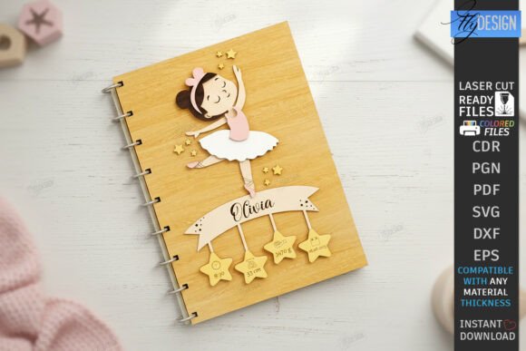 Álbum de recuerdos para bebé en madera – Diseño 3D láser para momentos que crecen contigo - Imagen 5