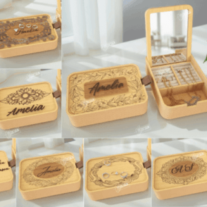 Caja Joyero Personalizable con Espejo – Pack Vectorial 3D para Corte Láser