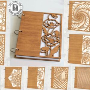 Cubiertas Decorativas para Cuadernos en Madera – Diseño Artístico para Corte Láser