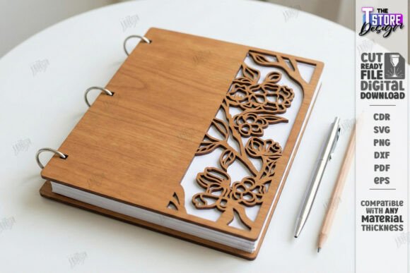 Cubiertas Decorativas para Cuadernos en Madera – Diseño Artístico para Corte Láser - Imagen 5