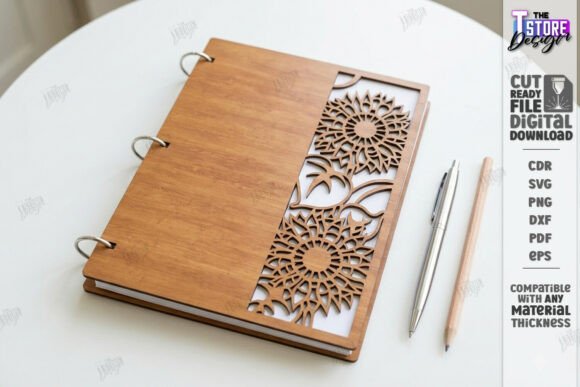 Cubiertas Decorativas para Cuadernos en Madera – Diseño Artístico para Corte Láser - Imagen 2