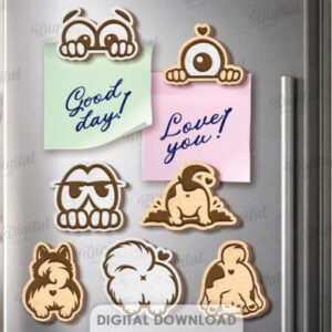 Imanes Divertidos para Post-it – Personajes 3D para Corte Láser