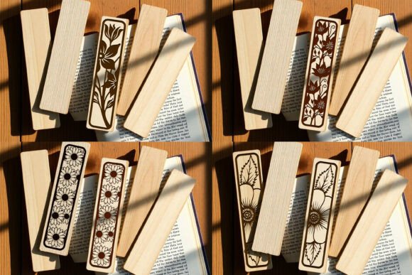 Marcapáginas Florales para Corte Láser – Colección Elegante en Madera - Imagen 5