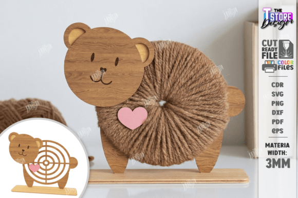 Animales Decorativos con Hilo Textil – Calidez Artesanal en Madera - Imagen 4