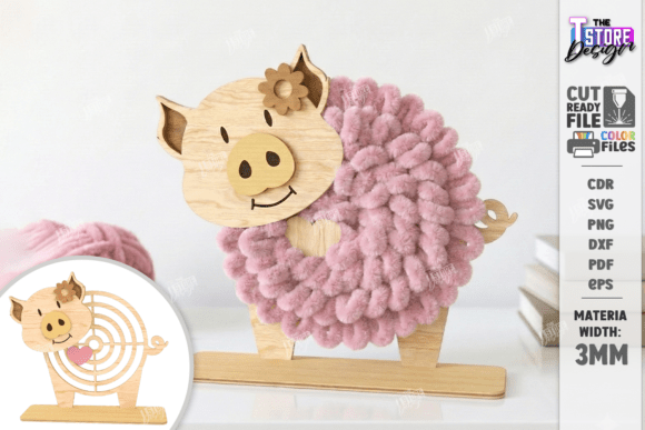 Animales Decorativos con Hilo Textil – Calidez Artesanal en Madera - Imagen 6