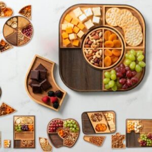 Bandejas modulares para charcutería en madera – Diseño funcional para corte láser