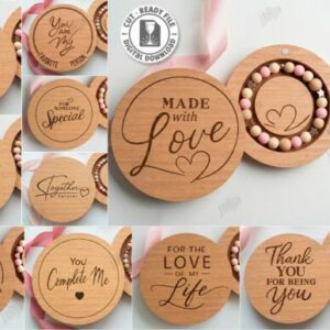 Cajas Redondas para Pulseras – Regalos de Madera con Mensajes Emotivos