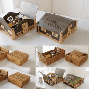 Caja Organizadora de Té y Chocolates en Madera para Corte Láser – Diseño Funcional y Decorativo