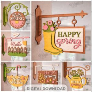 Colgadores Decorativos de Primavera – Mensajes que Florecen en Madera