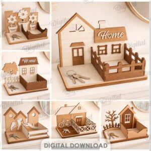 Escenas Decorativas para el Hogar en 3D – Vectores para Corte Láser