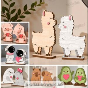 Figuras 3D de Parejas Enamoradas para Corte Láser – Colección Tierna y Decorativa