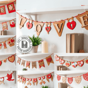 Guirnaldas Decorativas en Capas para San Valentín – Diseño Láser SVG