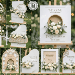 Letreros de Bienvenida Florales 3D para Bodas – Diseños Elegantes para Corte Láser