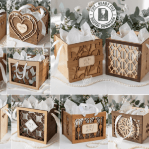 Mini Cajas de Regalo Decorativas en Madera – Diseño Láser SVG