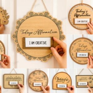 Panel Cuadro de Afirmaciones Diarias Intercambiables – Diseño Decorativo para Corte Láser