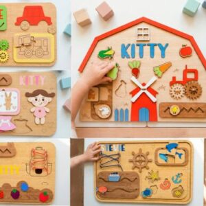 Tablero Sensorial Infantil Personalizable – Juego Educativo en Madera 3D