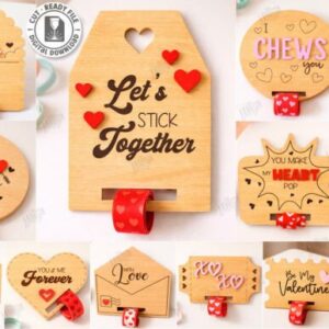 Tarjetas Porta-Pulsera San Valentín para Corte Láser – Detalles que se Llevan Puestos