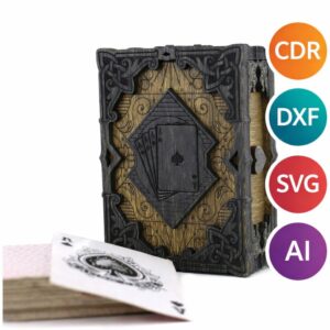 Caja de Baraja para Cartas Estilo Artesanal – Diseño para Corte Láser