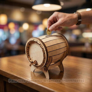 Alcancía Barril de Vino en MDF para Corte Láser